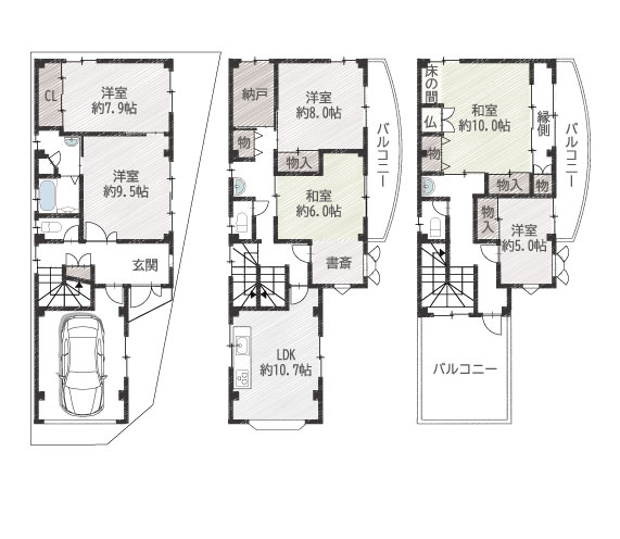 6SLDKのBigな間取り★大阪市東住吉区田辺6丁目